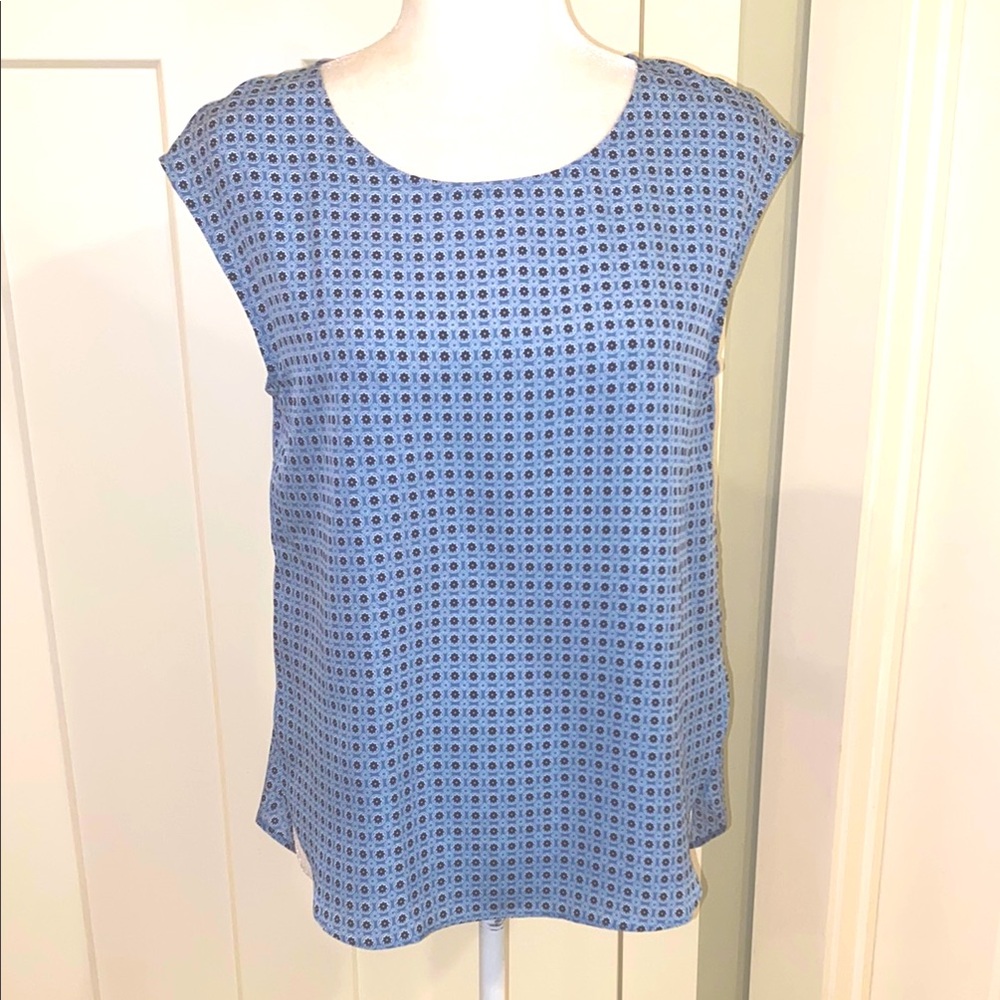 Ann Taylor Blue Patterned Top - SP